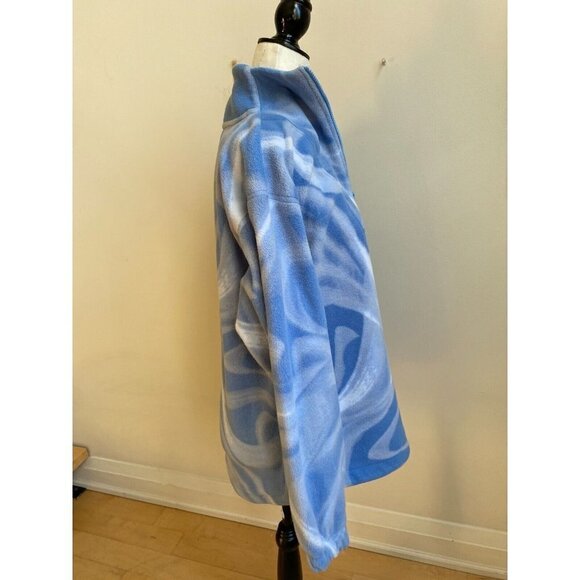 ZELLA BNWOT Women "Blair" Cozy Polar Fleece Size Xsmall Quarter Zip Blue Print. - Picture 3 of 6